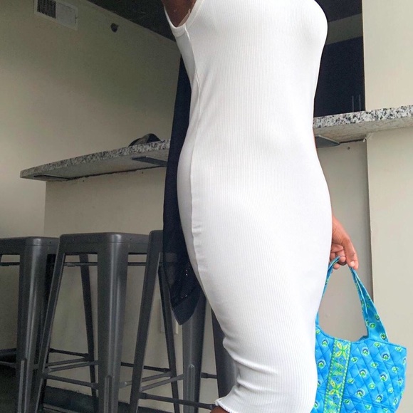 ♡ h&m white ribbed dress ♡ - Picture 3 of 4